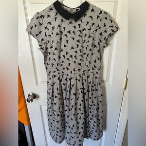 All over cat print knee length dress